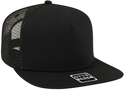 OTTO Quadratisches flaches Visier SNAP 5 Paneele Mesh Back Trucker Snapback Hat, schwarz, Einheitsgröße