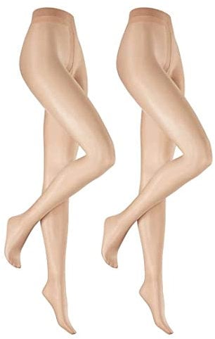Hudson Damen Strumpfhosen Simply Shine 15 2-Pack transparent schimmernd Skin 0014 42-44