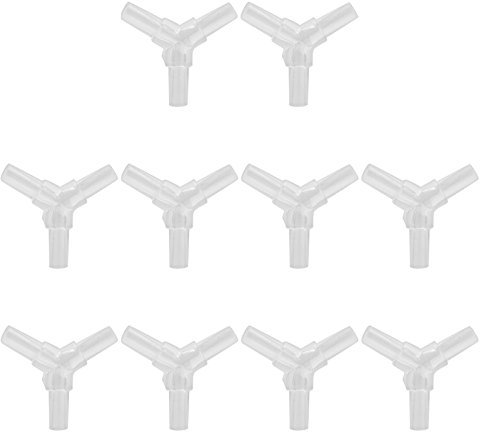 KOFUN 3-Wege-Verbindungsstück, transparent, Luftventile, Sauerstoff-Aquarium-Schläuche, 10 Stück