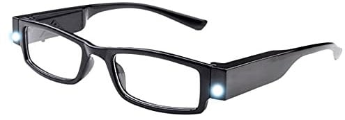 Milya Unisex Lesebrille Presbyopie Brille Sehhilfe Lesehilfe mit Licht Schwarz +4,0