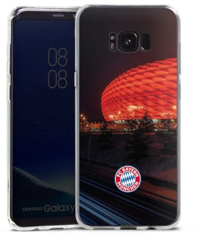 Silikon Hülle kompatibel mit Samsung Galaxy S8 Plus Case transparent Handyhülle FC Bayern München FCB Stadion