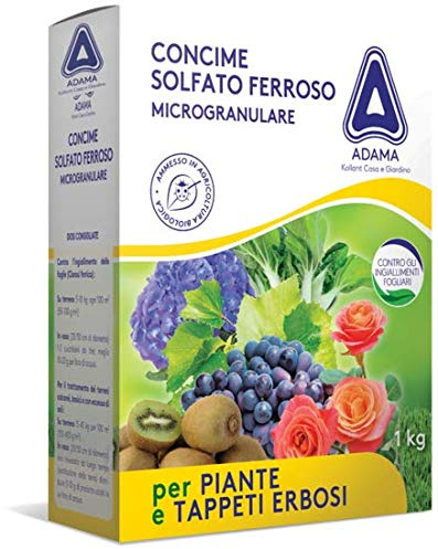 Adama Engrais sulfate de fer microgranulé 1 kg Contre chlorose Pelouse Bio