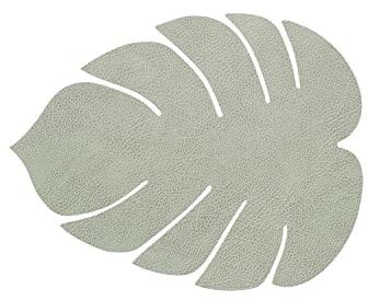 Lind DNA Tischset Monstera Recyceltes Leder Hippo Olive Grün, Maße: 26cm x 22cm, 989956