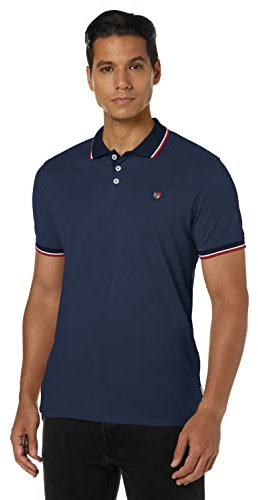 JACK & JONES Men's JPRBLUWIN Polo SS STS Shirt, Blazer Navy, M