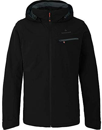 Bergson TALLMOS Thermo | Herren Regenjacke, leicht wattiert, 20000 mm Wassersäule, Black [900], 60 - Herren