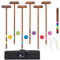 Pointyard Krocket-Set für 6 Spieler, 81,3 cm, Vintage-Stil, Krocket-Set mit Holzschlägeln/farbigem Ball/Wickets/Heringen für Erwachsene/Jugendliche/Familie, perfekt für Rasen/Hinterhof-Spiel/Park
