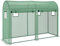 Outsunny Invernadero 300x100x200 cm Caseta de Jardín Invernadero con 4 Ventanas y 2 Puertas para Cultivos Plantas Flores de PE y Acero Verde
