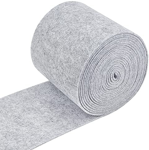 BENECREAT 600x14cm Filzstoff Craft Hellgrau Vliesfilz Rollpolster Filzstoff Für Kissen, DIY-Handwerk, Patchwork Nähen, 3 mm Dick