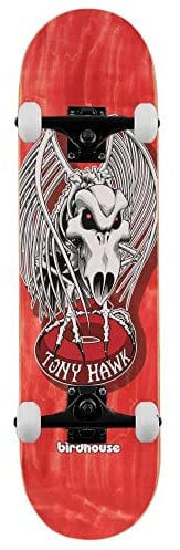 Birdhouse Pro Hawk Falcon 4 Komplettes Skateboard, Rot, 21 cm