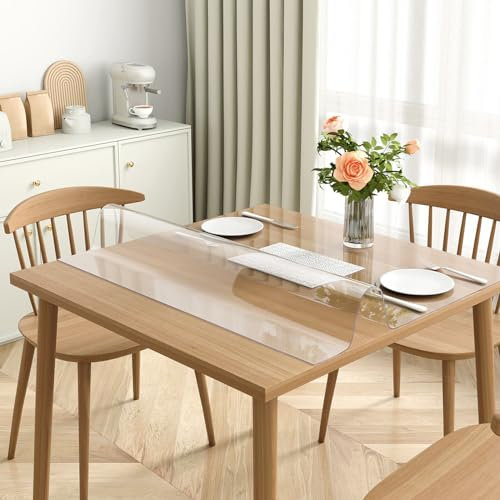 Nisorpa Transparenter PVC-Tischschutz, 2 mm, 200 x 100 cm, wasserdicht und öldicht, Tischdecke für Küche, Esszimmer, Tische