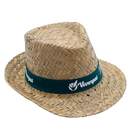SILABA Tonica Pack 100 Chapeaux de Paille à Personnaliser – Chapeaux Tyroliens - Personnaliser Le Ruban avec Logo ou Phrase – Choisissez Couleur du Ruban – pour Homme et Femme, Événements