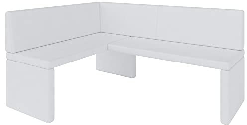 Eckbank Akiko Corner Bench - Eckbankgruppe für Ihrem Esszimmer, Küche modern, Sitzecke, Essecke. Perfekt für Küche, Büro und Rezeption. Solide und Starke Verarbeitung. (Soft 17, 128x168cm Links)