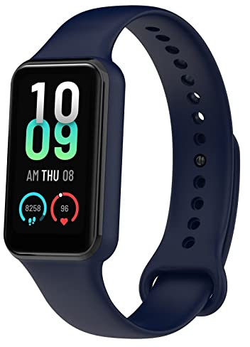 FTRONGRT Uhrenarmband Kompatibel mit Amazfit Band 7, Weiches Silikonarmband, Ersatzarmband für Amazfit Band 7 - Tintenblau