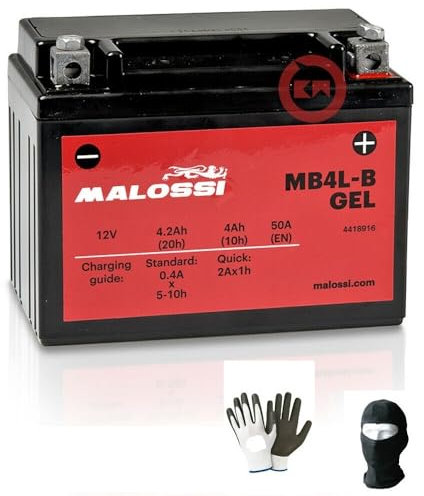 KOMPATIBEL MIT PEUGEOT Zenith L/LM 50 von 1994 bis 1998 Gel-Batterie MB4L-B Bereit für aktiven Gebrauch ohne Wartung Batterien 4,2 Ah Ampere 12 Volt