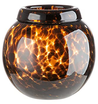 GILDE GLAS art Design braune Vase aus Glas - Deko Wohnzimmer - Geschenk für Frauen Geburtstag Valentinstag Muttertag - aus durchgefärbtem Glas - Höhe 17,5 cm