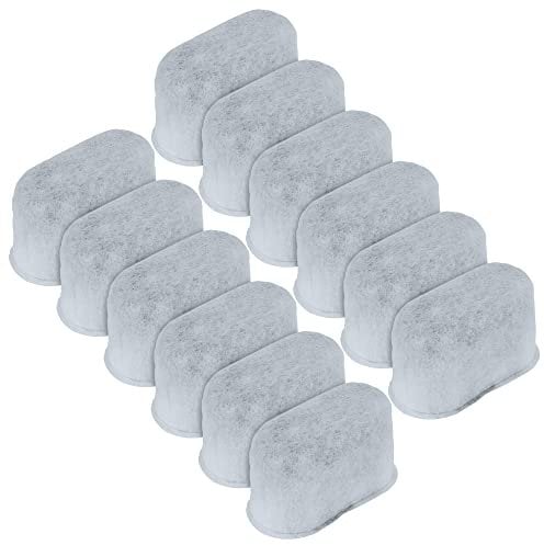 Koolatron 12 Pieces Activated Charcoal Water Filters Compatible with Breville Russell Hobbs Cuisinart Yabano Delonghi Kenmore Filter Coffee Machines Universal Fit Replacement Cartridges Coffee Makers