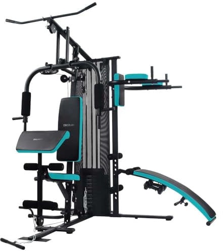 Cecotec Stazione Fitness per Allenamento Drumfit Homegym 2000 Double. Multifunzione del Corpo, 2 Stagioni, Blocco Pesi Totale 65 Kg, Full-Body Workout, Cuscinetti Imbottiti, Peso Massimo 150 Kg