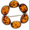 Broche classique en argent sterling 925 et ambre de la Baltique véritable 4174X, Argent sterling, Ambre