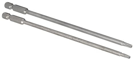 QUARKZMAN 150mm Lungo 1/4 Esagonale Gambo T10 & T15 Magnetico Torx Sicurezza Cacciavite Punta Set,2pz