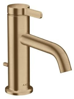 hansgrohe AXOR One Einhebel-Waschtischarmatur 70 mit Hebelgriff und Zugstangen-Ablaufgarnitur, Ausladung 130 mm, 48000140, Farbe: Brushed Bronze