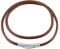 FindChic Lederband Kette Herren 3MM Collier Damen kautschuk halsband 66cm lang geflochtene Lederkette mit Hebelverschluss Braun IY Modeschmuck Accessoire für Jungen