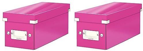 Leitz CD Aufbewahrungsbox, Pink, Mit Deckel, Click & Store, 60410023 (Packung mit 2)