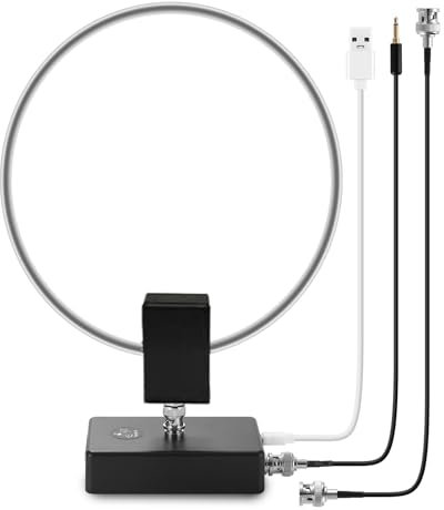 GOOZEEZOO Active Shortwave Radio Antenna with BNC Cable - 10KHz-159MHz HF Portable Receiving Antenna for Ham Radio (Free of Tuning)
