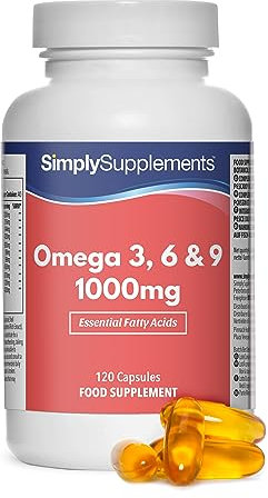 Omega 3, 6, & 9 1000mg Fish Oil | Supplement Providing Fish Oil, Flaxseed Oil & Sunflower Oil | Contains ALA, EPA & DHA | UK Made (120 Capsules)