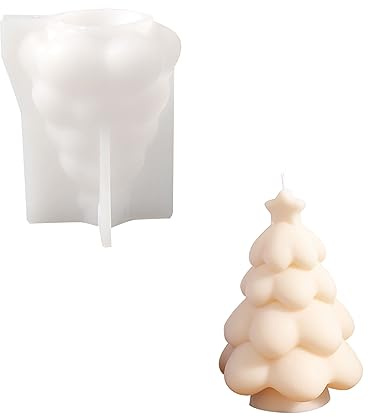 Boowan Nicole Moule en silicone pour sapin de Noël - Moule en silicone pour la fabrication de bougies - Moule en silicone pour la fabrication de bougies - (LZ0563)
