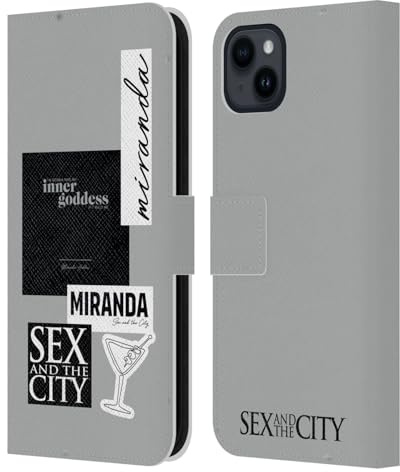 Head Case Designs Offizielle Sex and The City: Television Series Innere Göttin Miranda Charaktere Leder-Wallet-Hülle Kompatibel mit Apple iPhone 15 Plus