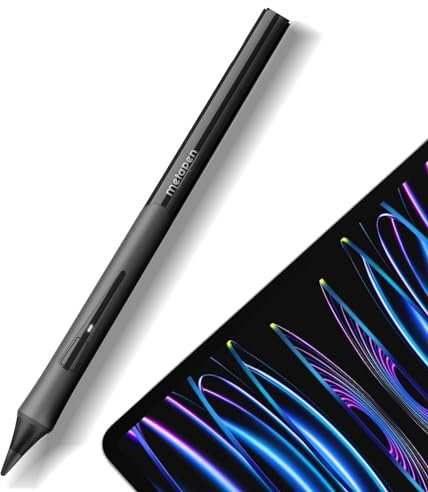 Metapen Pencil D1 Compatible with Apple iPad 2018 and later Versions, Ergonomic Design & Bluetooth, Tilt Sensitivity, Stylus Pen for iPad 11-6 Gen, Pro 3/4/5/6/M4, Air 3/4/5/M2/M3, Mini 5/6, Black
