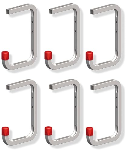 Gedotec Wandhalterung - Decken- und Wandhaken zum Schrauben Stahl verzinkt | 6 Stück Gerätehaken 150 x 255 x 155 mm inkl. Befestigungsmaterial | Universalhaken aus Metall | Wandhalterung Garage