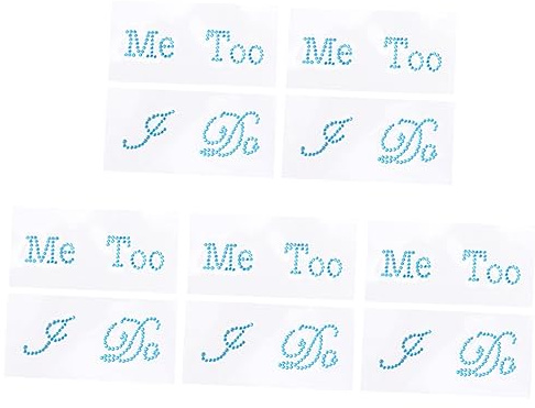 Sohlendekorationsaufkleber mit Buchstaben Kristall, 10 Stück | Acryl, Selbstklebende Pads für Absätze und Ledersohlen, Blaues Design für Fotos