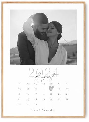 Personalisiertes Poster zum Jahrestag für ihn – Jahrestagsgeschenk, Geschenk für Brautpaar, Geschenk für Sie und Ihn zum Hochzeitstag, Hochzeit, Verlobung, Kalender Bild, ohne Rahmen