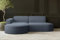 Kaiser Möbel, Ecksofa, Schlafsofa, Sofa Modena Studio Parma, Modern Design Couch, Polsterecke, Freistehend Sofa Wohnzimmer -Stoff Verita Marineblau Links