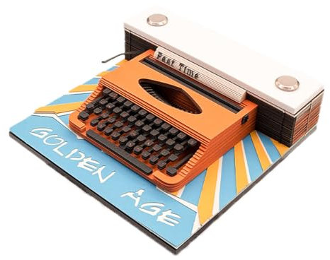 3D-Schreibmaschinen-Notizblock, 3D-Kunst-Notizblock-Papier mit Stifthalter, lustiger Papierschnitz-Kunst-Notizblock, kreative, nicht klebende DIY-Postnotizen, Skulptur-Geschenk for die Schule, Zuhause