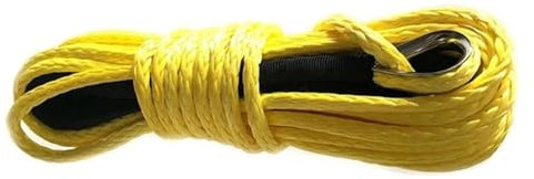 nmbhus 15 M Windenkabel Kevlar-Kabel Abschleppwagen Abschleppgurt Anhängerseil Mit Haken for ATV Off Road-Zubehör 7700 Lbs 3,5 T (Color : Yellow)