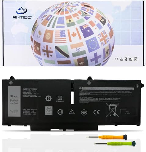 ANTIEE 58Wh FK0VR Laptop Battery for Dell Latitude 5330 7330 7430 7530 Latitude 5330 2-in-1 7330 7430 2-in-1 P133G P134G Series FKOVR 8H6WD 293F1 01VX5 404T8 51R71 8P81K 001VX5 051R71 15.2V