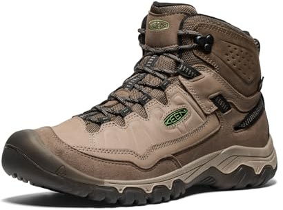 KEEN Men's Targhee 4 Mid Height Durable Comfortable Waterproof Hiking Boot, Brindle/Kantine, 48 EU