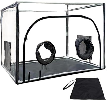 Geteawily - Tienda de cultivo de setas, caja de aire inmóvil - Cámara de fructificación para el cultivo de | Caja de aire fija para micología de alta visibilidad, con campana extractora, bolsas