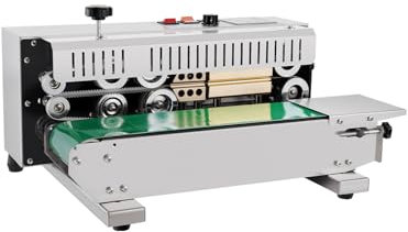 VEVOR Continuous Bag Band Sealing Machine, 0.24-0.47 in/6-12 mm Seal Width, Horizontal Band Sealer Machine with Digital Temperature Control Stainless Steel Bag Sealer for 0.02-0.8 mm Plastic Bag Film