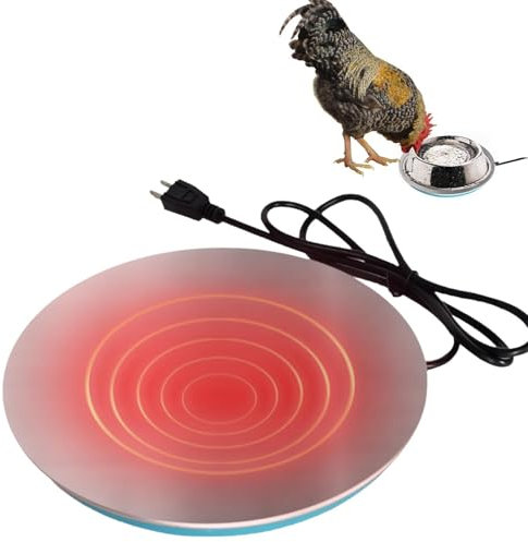 Base chauffante pour eau de poulet - Chauffe-eau pour volaille avec câble d'alimentation - Station d'alimentation pour volailles - Chauffage pour poulets - Abreuvoir pour volailles - Sol chauffé avec