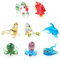 NBEADS 8 Stück 8 Stile Mini-Meerestiere Glasfiguren, Meerestiere Glasfiguren Ozean Meerestier Figuren Handgefertigt Bunte Lampwork Tier Figur für Aquariumsdekoration Ornamente