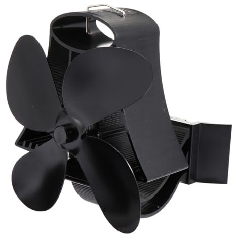 WHAMVOX 1Stk Kaminventilator kaminlüfter für kaminofen heizung gebläse warmlüfter Kostensparender Leistung Ofenlüfter Kaminofen Aluminiumoxid Black