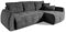 BETTSO - Ecksofa mit Schlaffunktion und Bettkasten - Sofa Cord - 252 cm breit, 155 cm Tief - Ottomane Links oder Rechts - Schlafsofa Groß, L Form - Bequeme Eckcouch für Wohnzimmer - Dunkelgrau