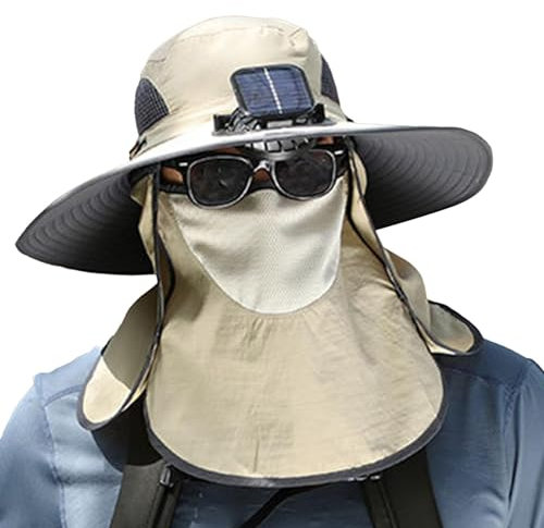 Sombreros con Abanicos,Sombrero Abanico, Sombrero de Pesca con sombrilla y Ventilador, Sombrero de Pesca al Aire Libre con Ventilador Solar de ala Ancha, Sombrero con Ventilador Incorporado, Sombrero