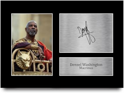 HWC Trading Denzel Washington Gladiator 2 Geschenke Geducktes Signiertes Autogramm Foto für Fans von Film Memorabilien - A4