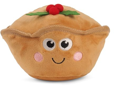 Smart Garden Christmas Mince Pie Squeaky Dog Toy - Brown - 18cm - Christmas Dog Toy - Perfect Present for Dogs, Festive Dog Gift, Soft Squeaky Dog Toy