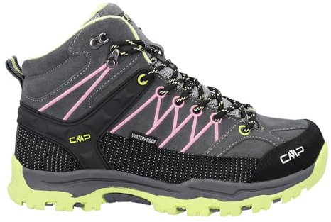 CMP Kids Rigel Mid Trekking Shoes Wp Hiking, Grey-Pink-Apple, 5 UK