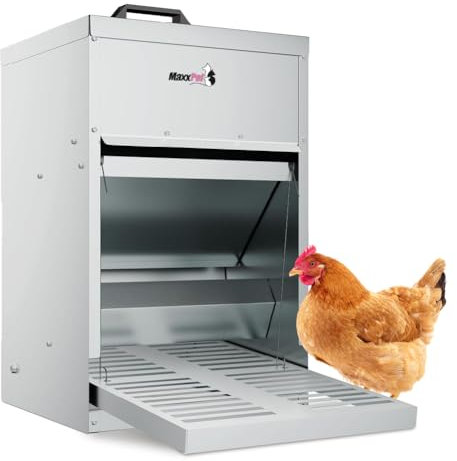 MaxxPet Futterautomat Hühner – Hühnerfutterautomat rattensicher – Futterspender Hühner – Chicken Feeder – Automatischer Futterspender Huhn – Geflügelfutterautomat – Befüllbar bis zu 9 kg
